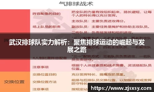 武汉排球队实力解析：聚焦排球运动的崛起与发展之路