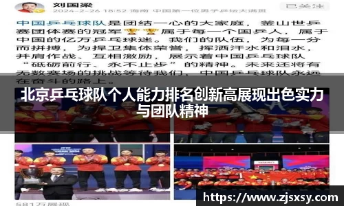 北京乒乓球队个人能力排名创新高展现出色实力与团队精神